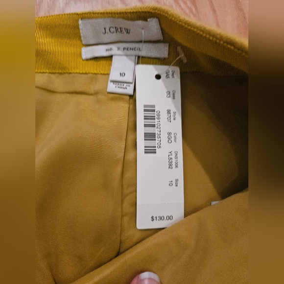 NWT JCREW No 2 wool pencil skirt size 10 mustard yellow - Picture 2 of 4